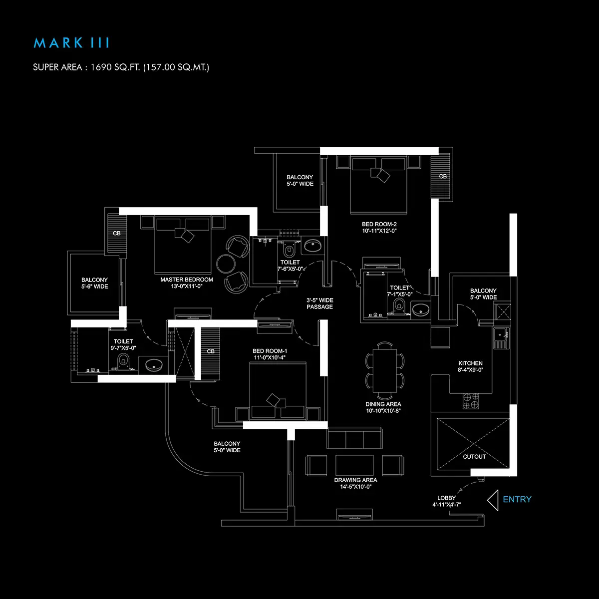 DigiTown 3BHK Apartments